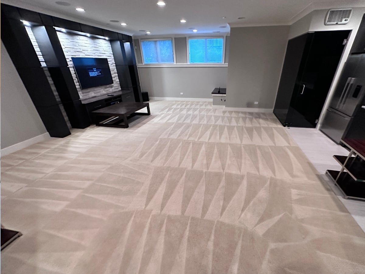 Carpet cleaning in a Raleigh, NC home, whole-home carpet steam cleaning result