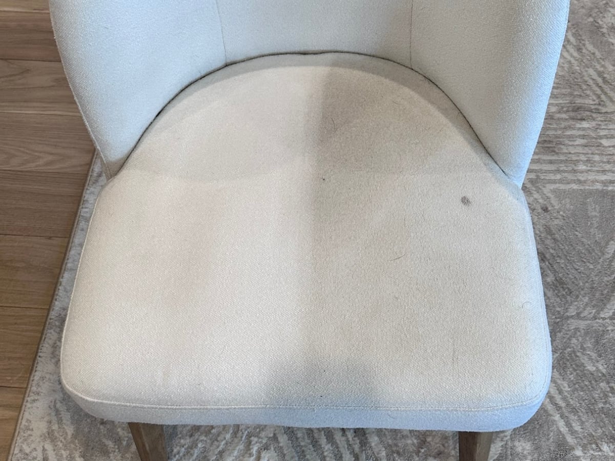 Chair cleaning in a Raleigh, NC home, dining chair upholstery restored