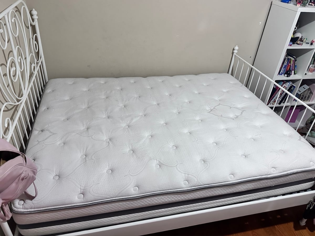 Mattress cleaning in a Charlotte, NC home, memory-foam mattress steam-treated