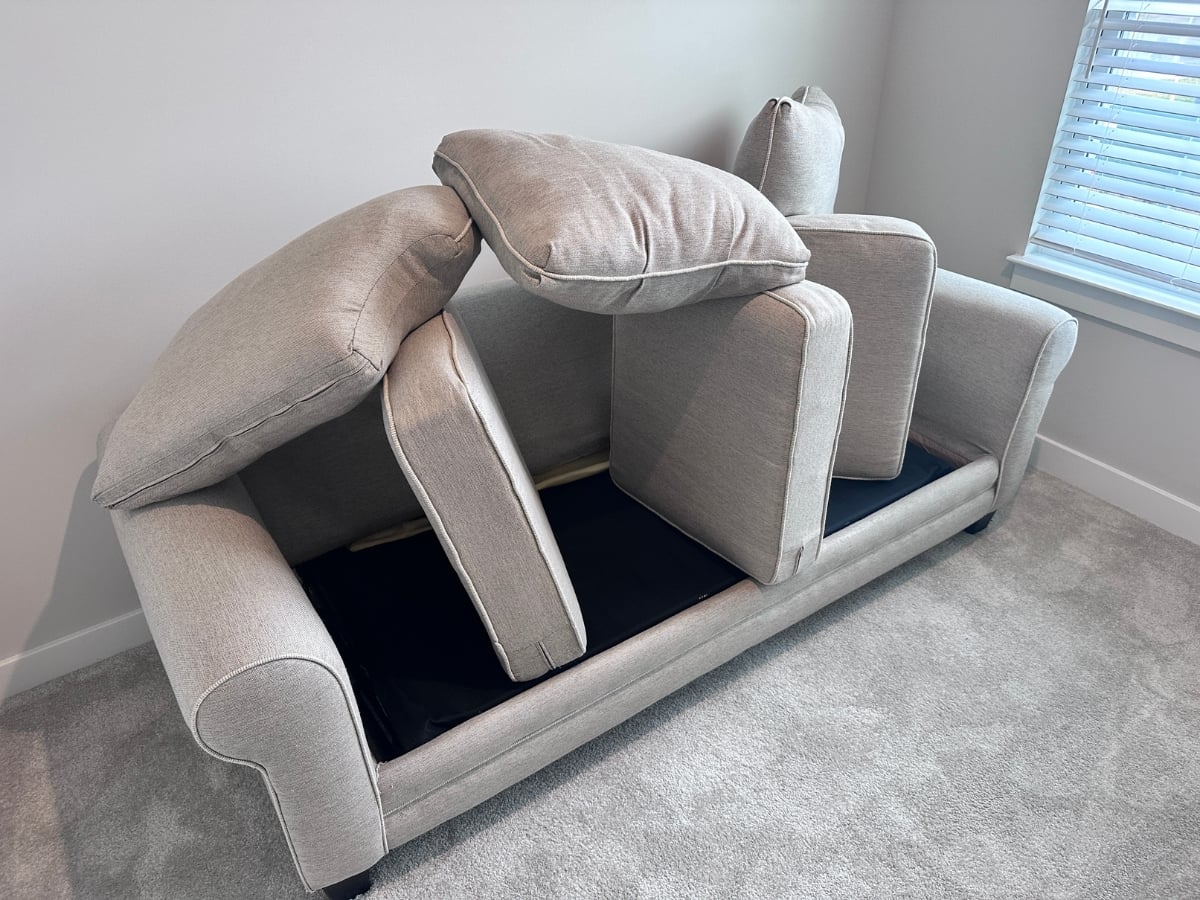 Real upholstery cleaning result from Raleigh, applicable to commercial portfolios